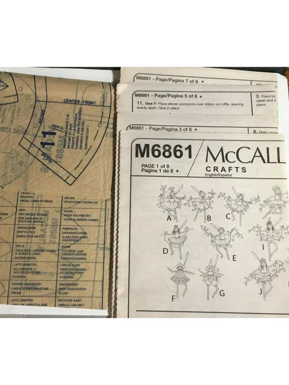 Sewing Pattern McCalls M6861 Crafts PIXIE DECORATIONS Uncut Designer Linda Carr